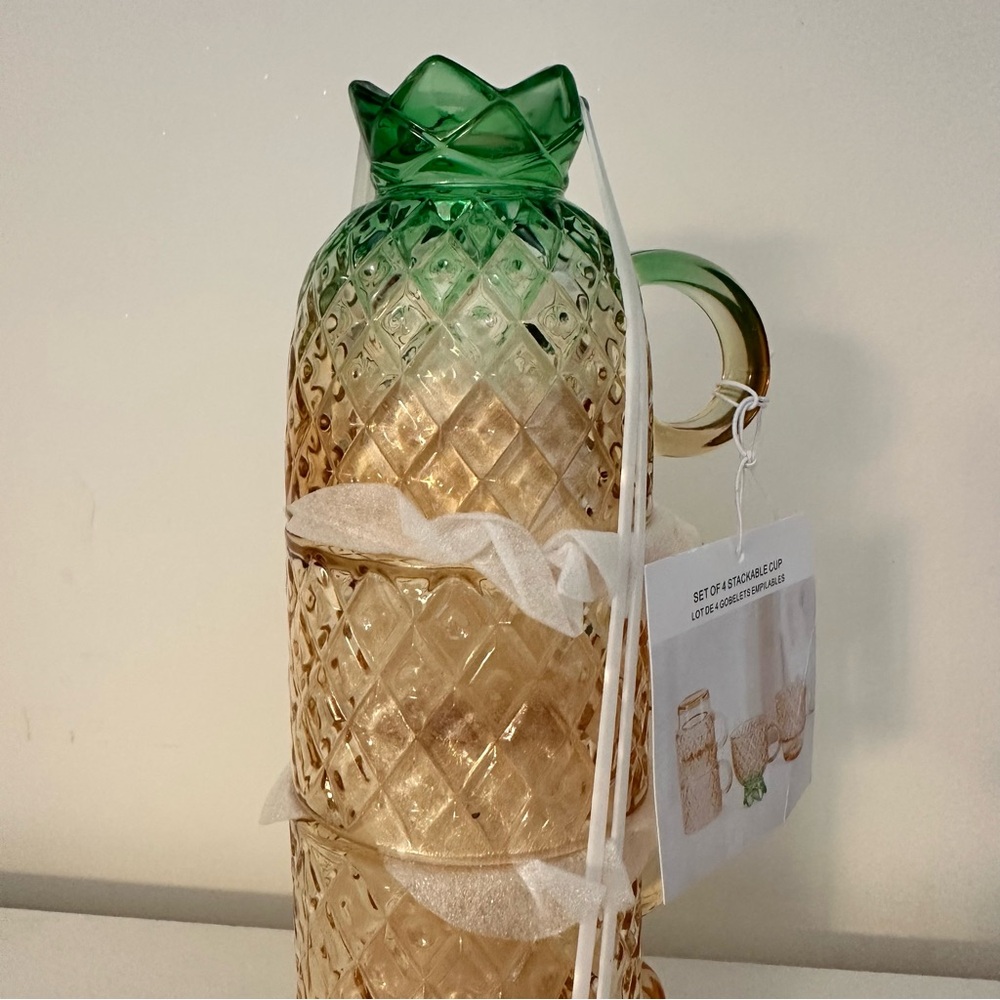 Glass Stackable Pineapple Cups - Picture 2 of 10